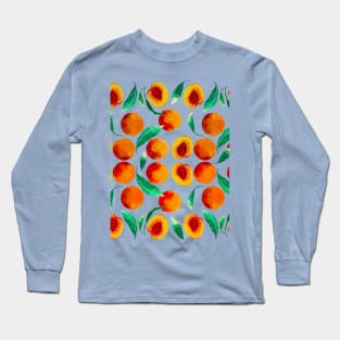 Colorful pattern of watercolor peaches Long Sleeve T-Shirt